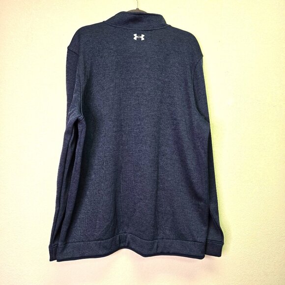 New Under Armour Storm Golf Mens 2XL Navy Heather Performance Fleece Quarter Zip - Picture 2 of 10